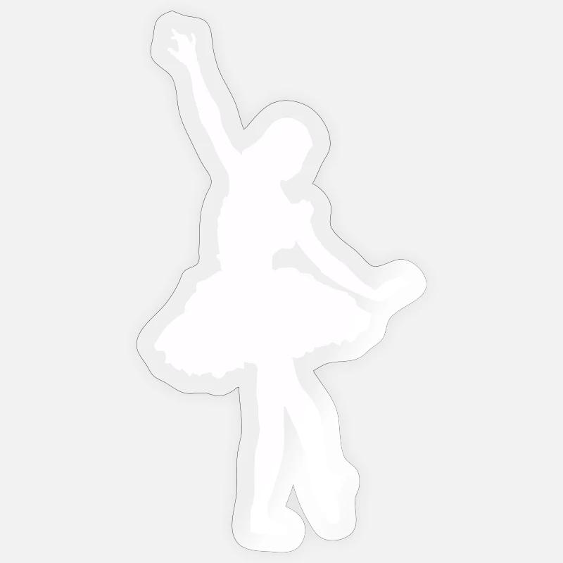 Dancing Silhouette Ballet - Sticker taille S (10 x 10 cm) - brillant transparent