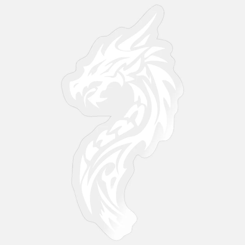 Tribal Drache Silhouette - Sticker Größe S (10 x 10 cm) - Transparent glänzend