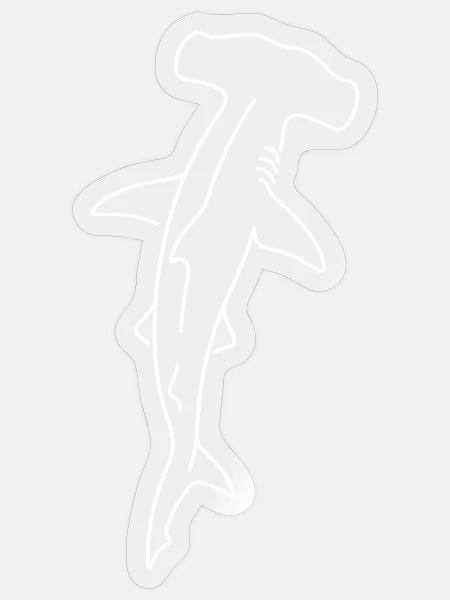Hammerhai Umriss Linienzeichnung - Sticker Größe S (10 x 10 cm) - Transparent glänzend