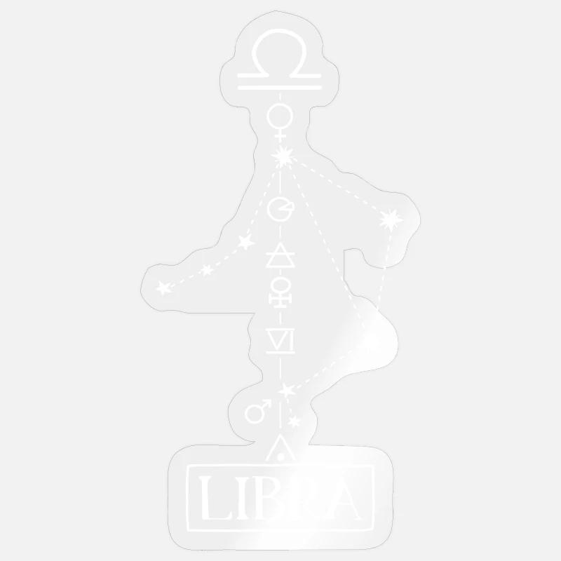 Libra - Libra Zodiac - white - Sticker size S (10 x 10 cm) - transparent glossy