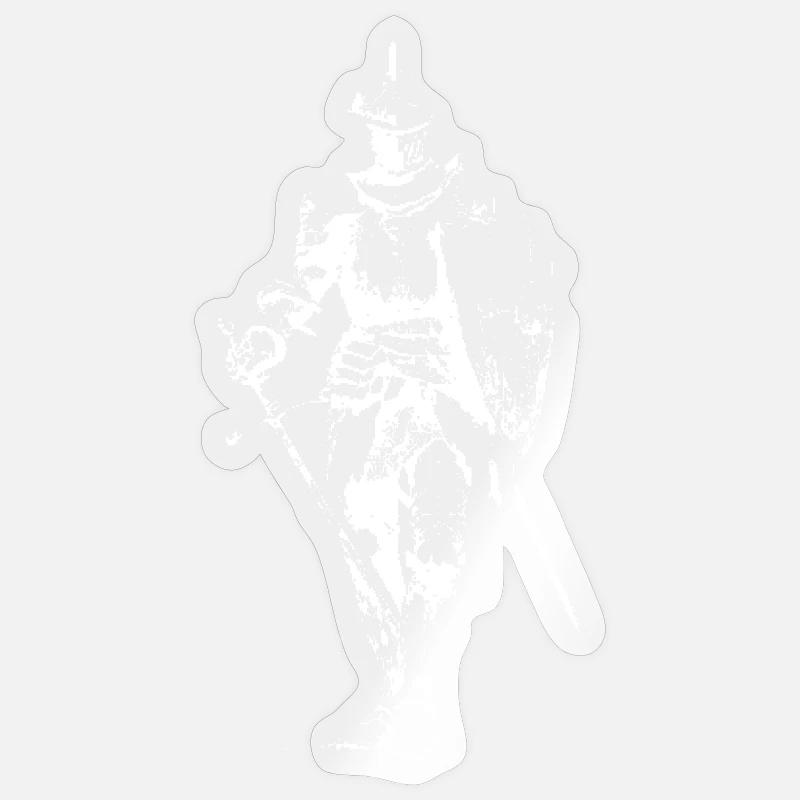 Noir-Ritter-Silhouette - Sticker Größe S (10 x 10 cm) - Transparent glänzend