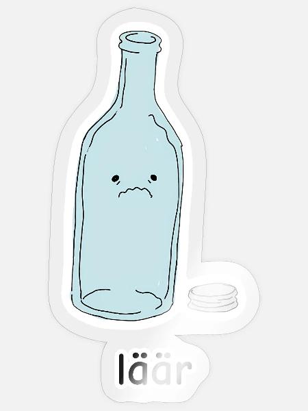 läär – Flasche Meme - Sticker Größe S (10 x 10 cm) - Transparent glänzend
