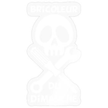Bricoleur du dimanche (blanc) - Sticker taille S (10 x 10 cm) - brillant transparent - Devant