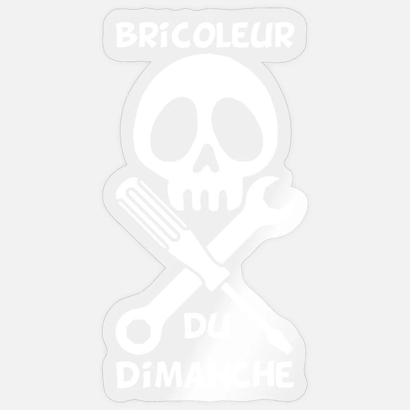 Bricoleur du dimanche (blanc) Sticker taille S (10 x 10 cm)