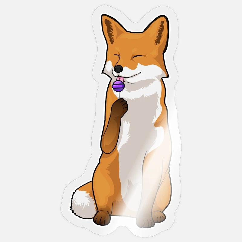 Fuchs Lutscher - Sticker Größe S (10 x 10 cm) - Transparent glänzend