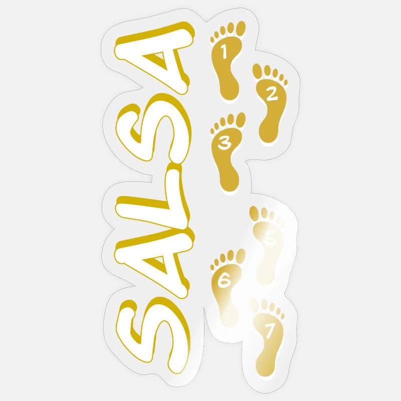 Salsa Empreinte Blanc - Sticker taille S (10 x 10 cm) - brillant transparent