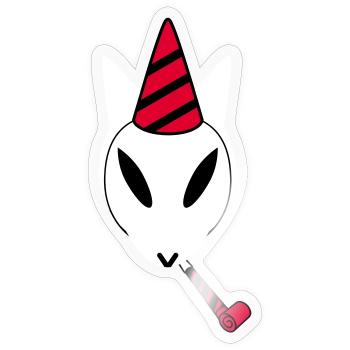 Partykuroeil - Sticker size S (10 x 10 cm) - transparent glossy - Front