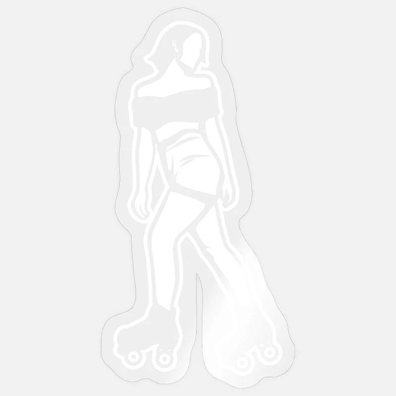 Rollerskates Mädchen - Sticker Größe S (10 x 10 cm) - Transparent glänzend
