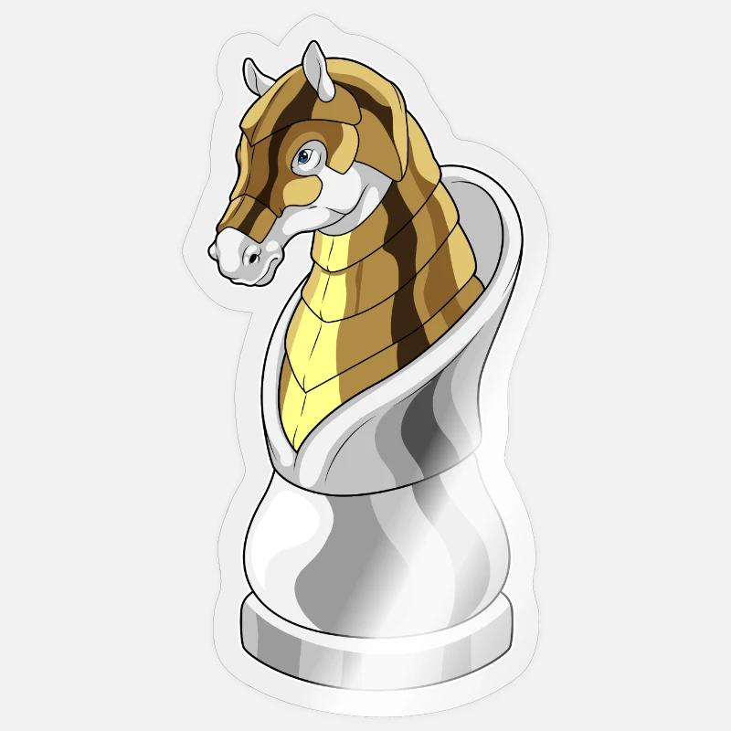 Échecs du cavalier de pièces de cheval - Sticker taille S (10 x 10 cm) - brillant transparent