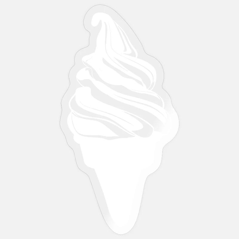 Glace molle - Sticker taille S (10 x 10 cm) - brillant transparent