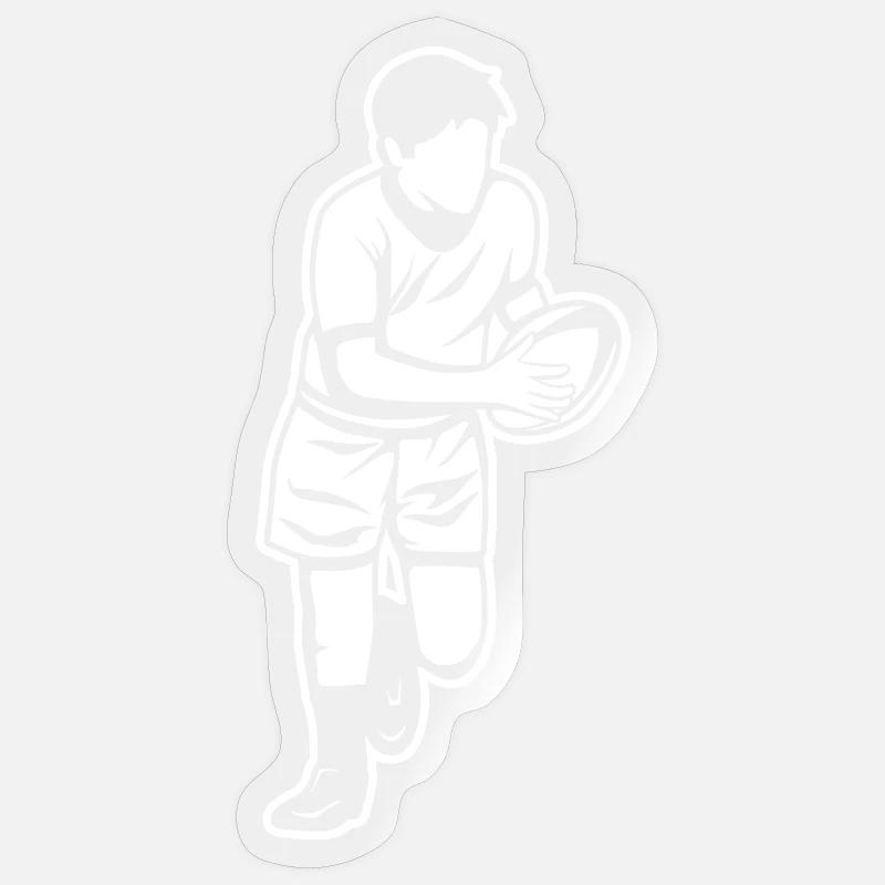 Kinder Rugby - Sticker Größe S (10 x 10 cm) - Transparent glänzend