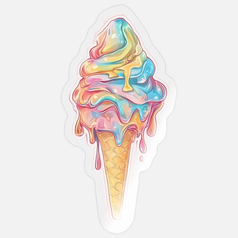 Eiscreme Eis - Sticker size S (10 x 10 cm) - transparent glossy