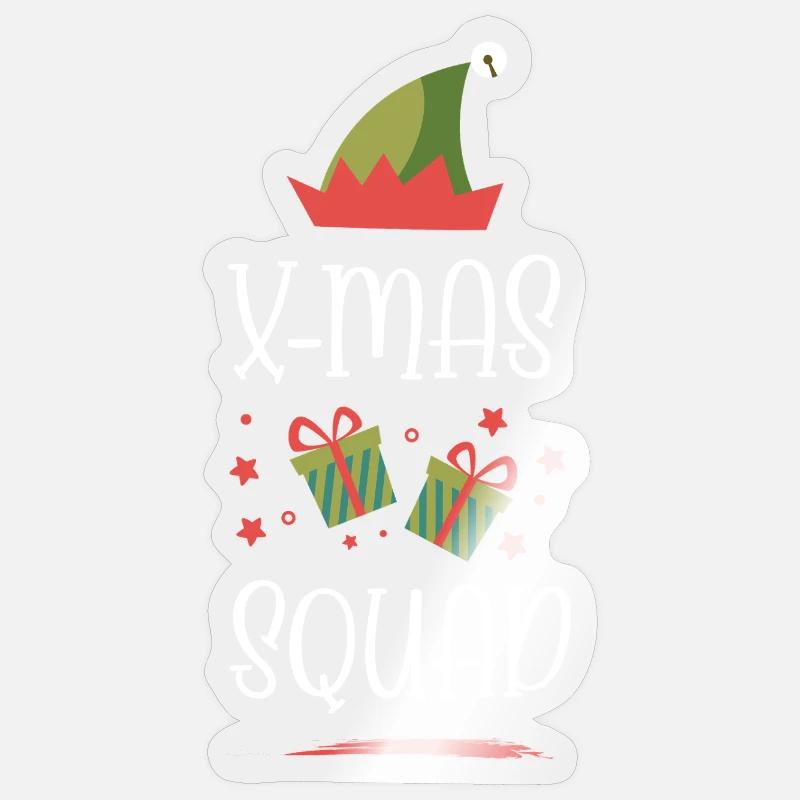 X-Mas Squad - Sticker size S (10 x 10 cm) - transparent glossy