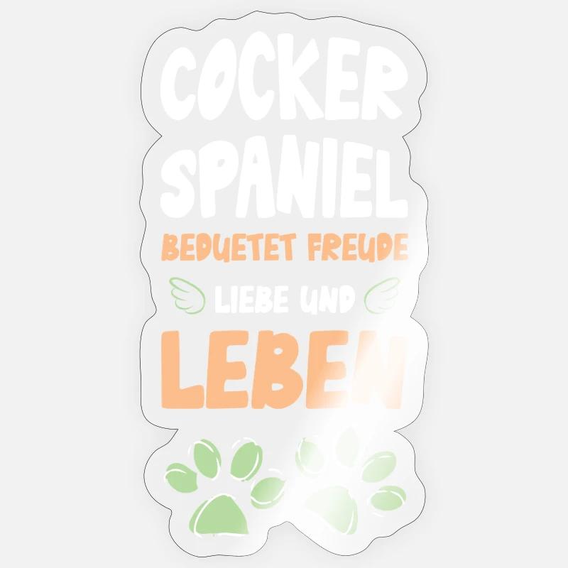 Cocker Spaniel Lebensfreude Sticker Größe S (10 x 10 cm)