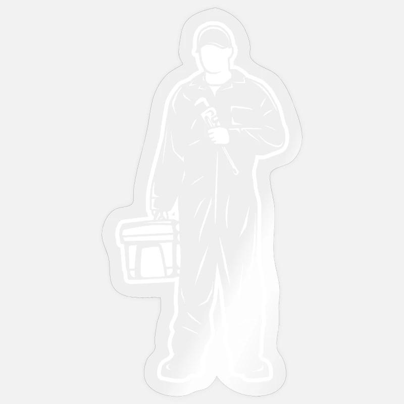 plombier - Sticker taille S (10 x 10 cm) - brillant transparent