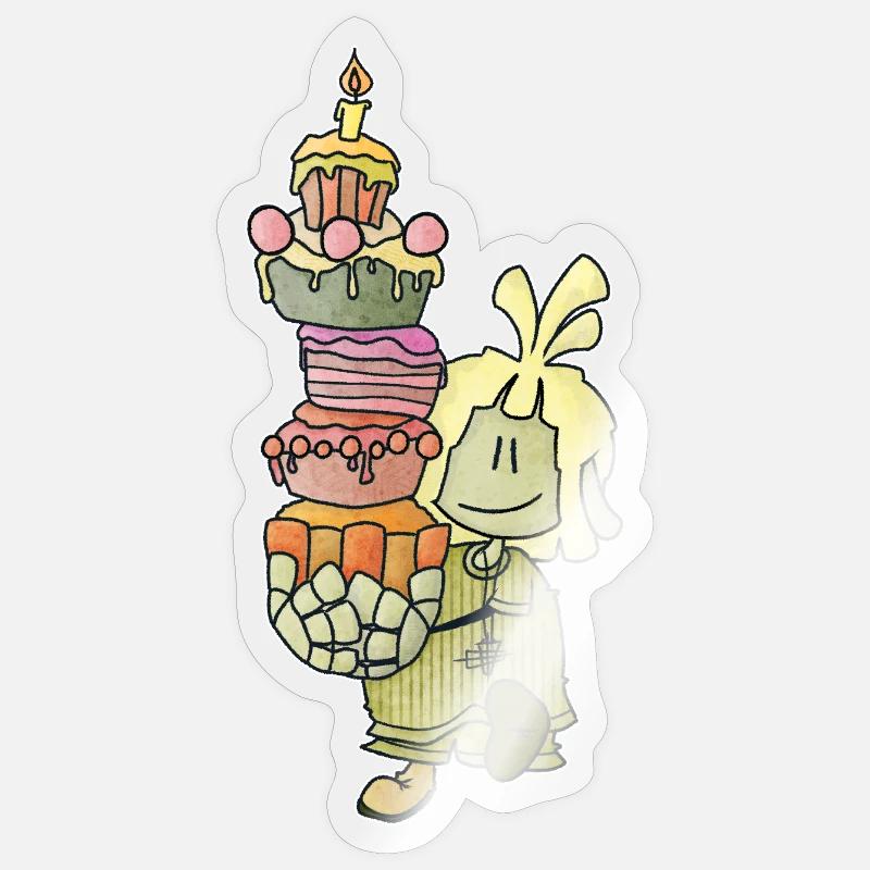 Mael - der Kuchen-Einsatz! / - Sticker Größe S (10 x 10 cm) - Transparent glänzend