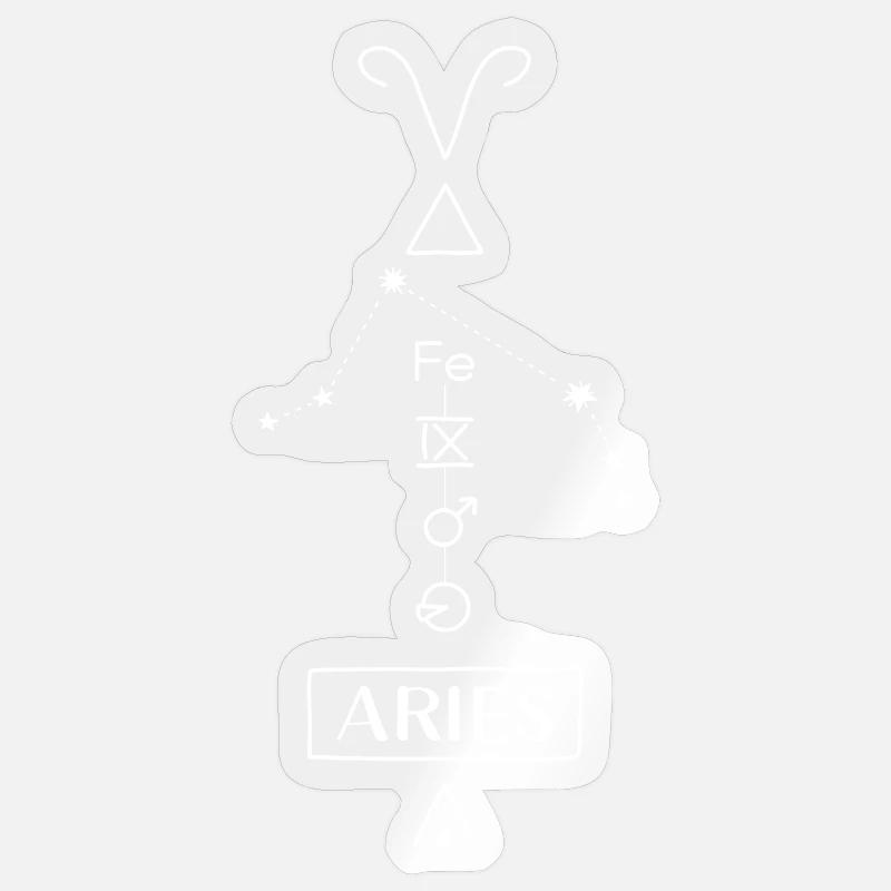 Aries - Widder Sternzeichen - weiss - Sticker Größe S (10 x 10 cm) - Transparent glänzend
