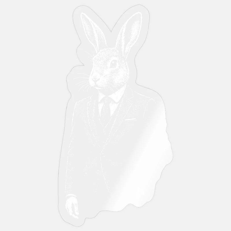 Dapper Rabbit in Suit Sticker size S (10 x 10 cm)