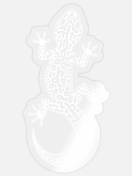 Gecko Linienkunst auf Tierform - Sticker Größe S (10 x 10 cm) - Transparent glänzend