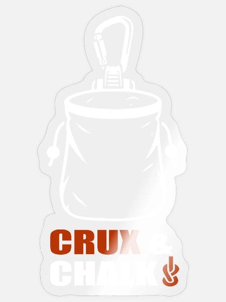 Crux & Chalk – Klettern - Sticker Größe S (10 x 10 cm) - Transparent glänzend