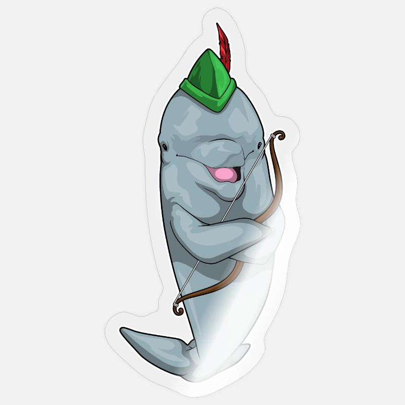 Delfin Bogenschütze Bogen - Sticker Größe S (10 x 10 cm) - Transparent glänzend