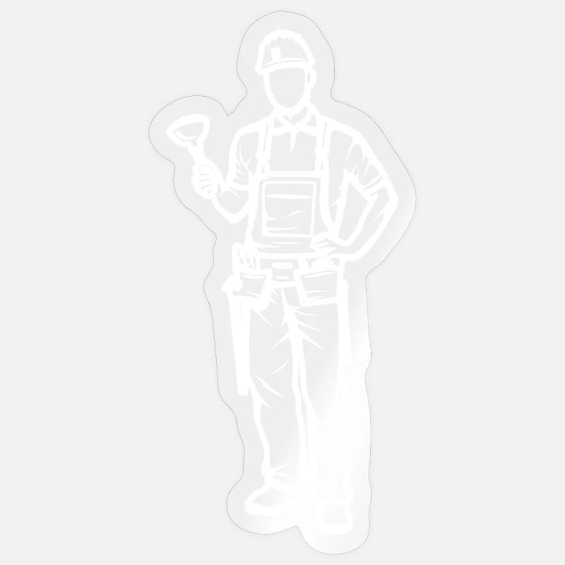 Plombier - Sticker taille S (10 x 10 cm) - brillant transparent