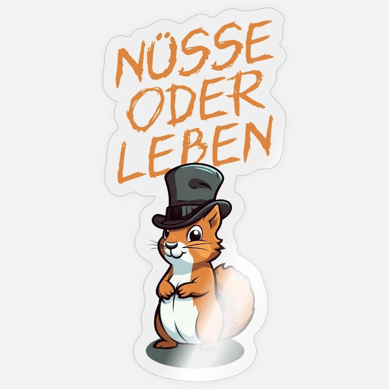 Nüsse Oder Leben - hell Sticker Größe S (10 x 10 cm)