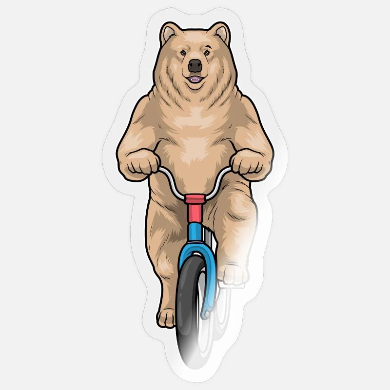 Vélo Bear - Sticker taille S (10 x 10 cm) - brillant transparent