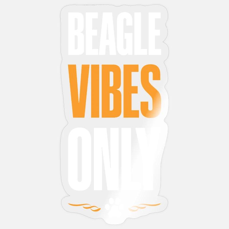 Beagle Vibes Nur Gute Laune - Sticker Größe S (10 x 10 cm) - Transparent glänzend