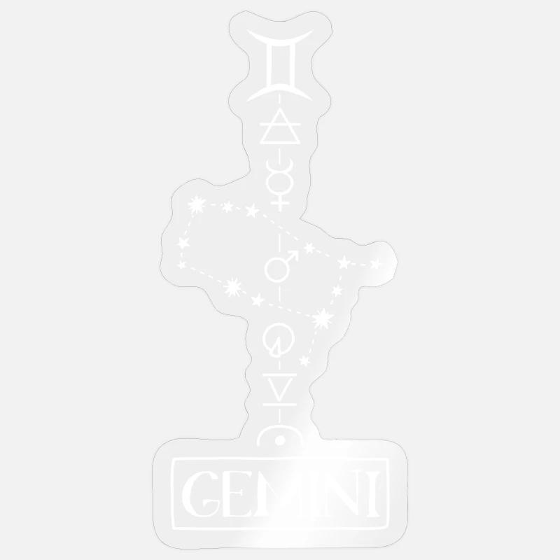 Gemini - Zwilling Sternzeichen - Sticker Größe S (10 x 10 cm) - Transparent glänzend