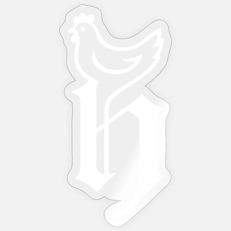 Logo Chicken White - Sticker taille S (10 x 10 cm) - brillant transparent