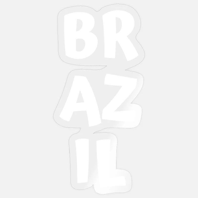 Brésil - Sticker taille S (10 x 10 cm) - brillant transparent
