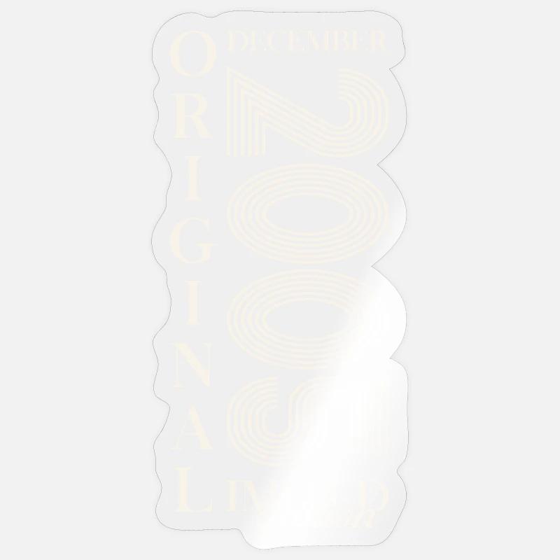 18e anniversaire Original Décembre Millésime 2005 - Sticker taille S (10 x 10 cm) - brillant transparent