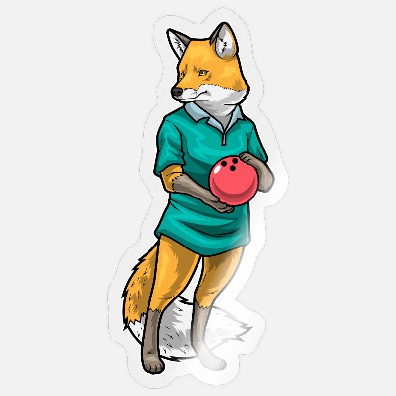 Fuchs Bowling Bowlingkugel - Sticker Größe S (10 x 10 cm) - Transparent glänzend