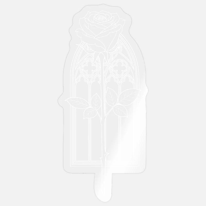 Rosace dans une fenêtre gothique - Sticker taille S (10 x 10 cm) - brillant transparent
