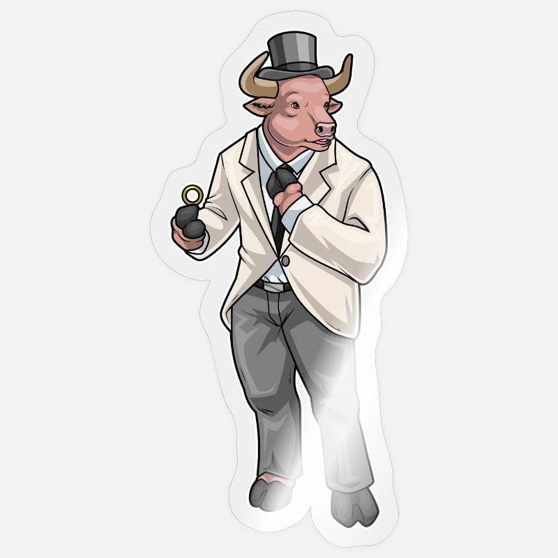 Stier Bräutigam Ehering Hochzeit Sticker Größe S (10 x 10 cm)