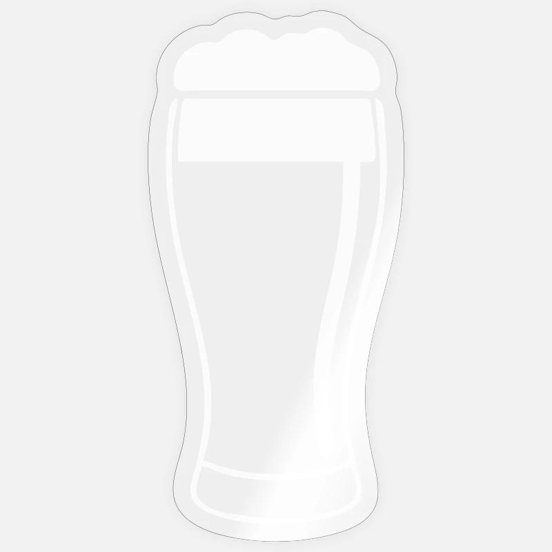 Verre à bière avec mousse - Sticker taille S (10 x 10 cm) - brillant transparent