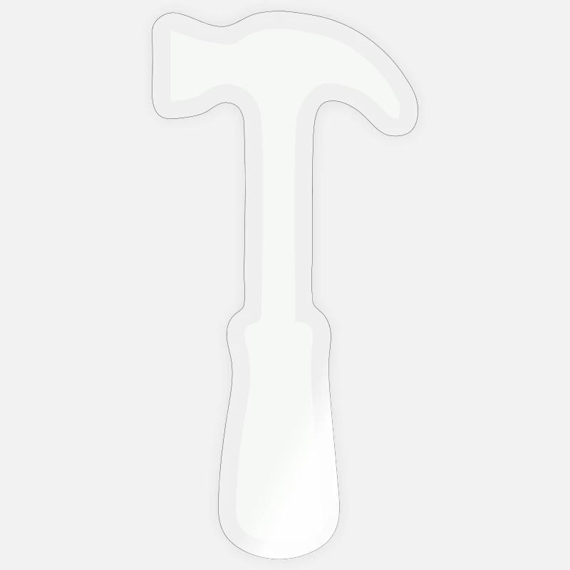Hammer Silhouette - Sticker Größe S (10 x 10 cm) - Transparent glänzend