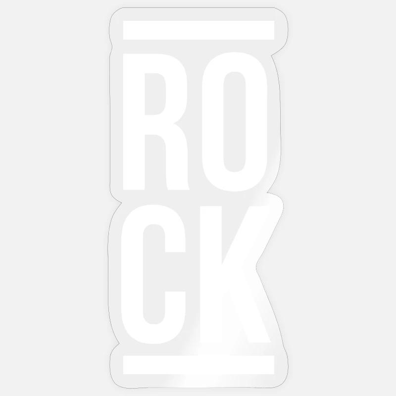 Rock Bold Vertikale Typografie - Sticker Größe S (10 x 10 cm) - Transparent glänzend