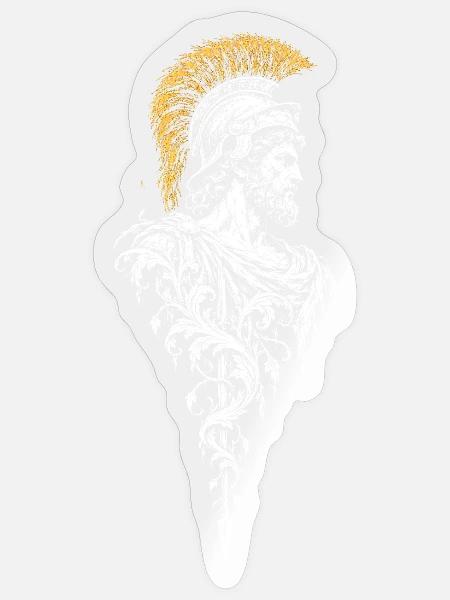 Der Gladiatorenhelm mit Gladius - Sticker Größe S (10 x 10 cm) - Transparent glänzend
