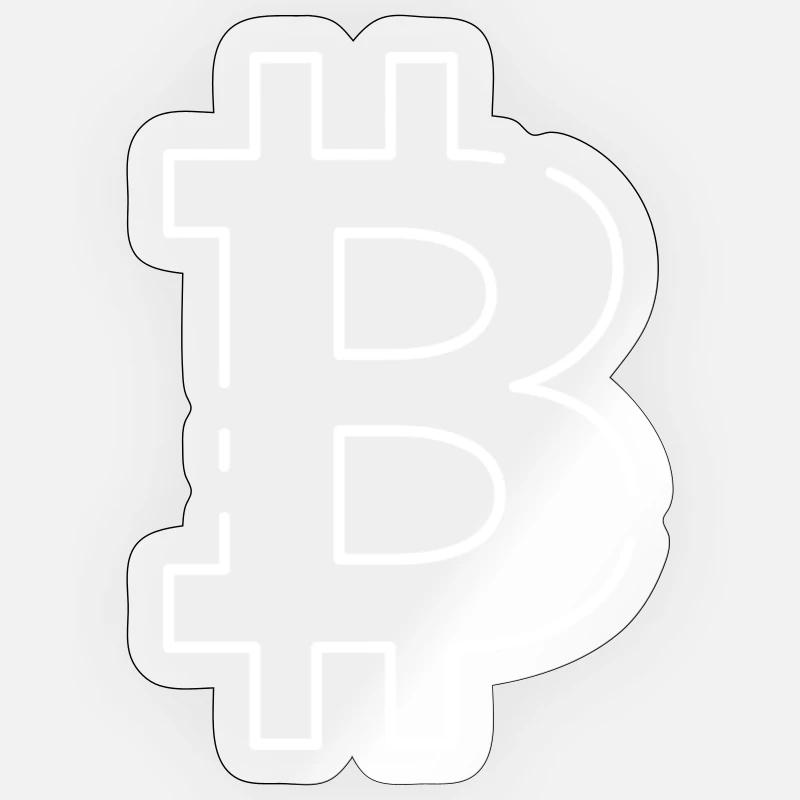 Icône Bitcoin - Sticker taille S (10 x 10 cm) - brillant transparent