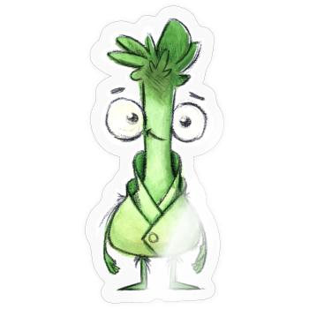 Lauchheld im Mantel - Sticker Größe S (10 x 10 cm) - Transparent glänzend - Vorne