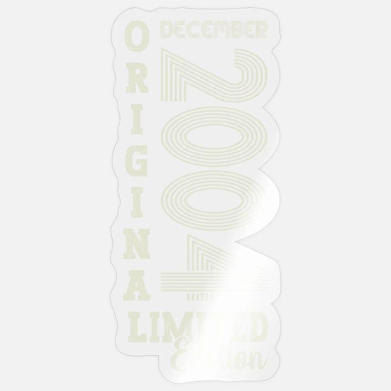 Original Dezember 2004 18. Geburtstag Geschenk - Sticker Größe S (10 x 10 cm) - Transparent glänzend