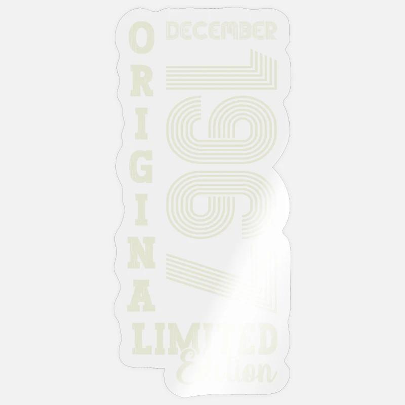Cadeau original du 55e anniversaire de décembre 1967 - Sticker taille S (10 x 10 cm) - brillant transparent