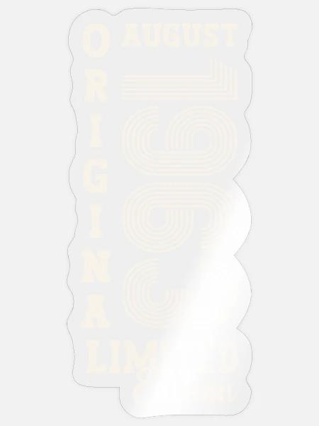 60. Geburtstag Mann Original August Jahrgang 1963 - Sticker Größe S (10 x 10 cm) - Transparent glänzend