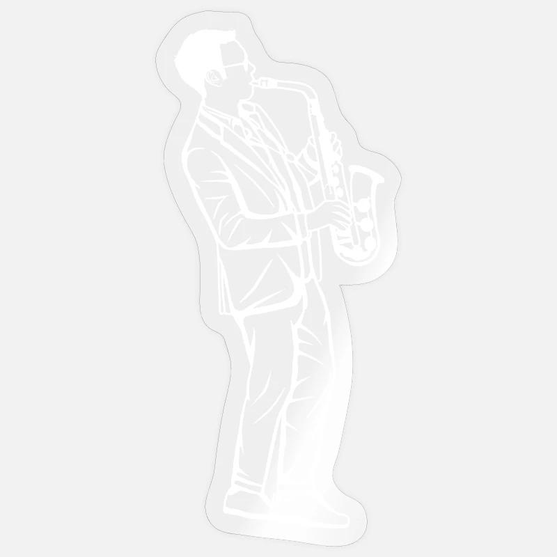 Saxophone Boy Drawing Sticker size S (10 x 10 cm)