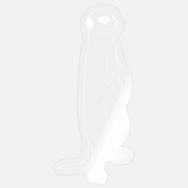 Lineart suricate - Sticker taille S (10 x 10 cm) - brillant transparent