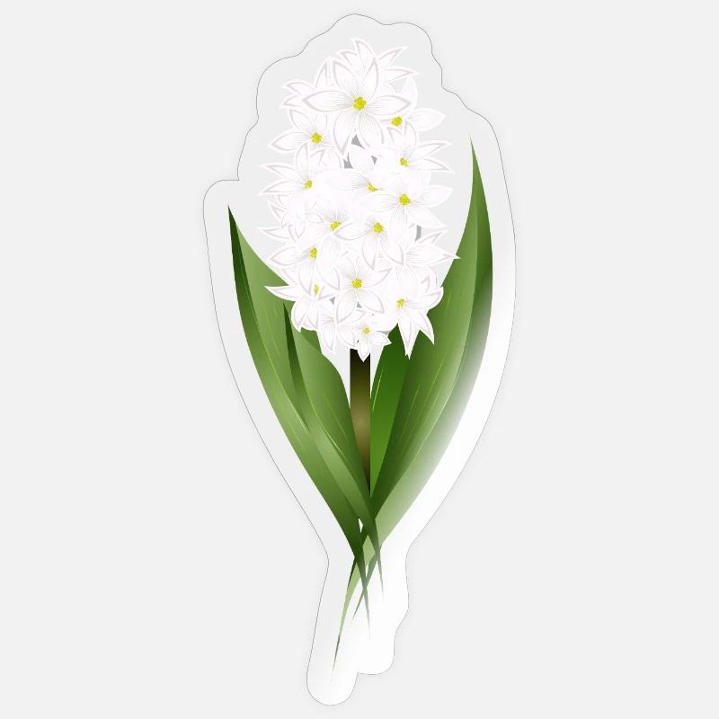 Jacinthe blanche – délicatesse sous forme de fleur Sticker taille S (10 x 10 cm)