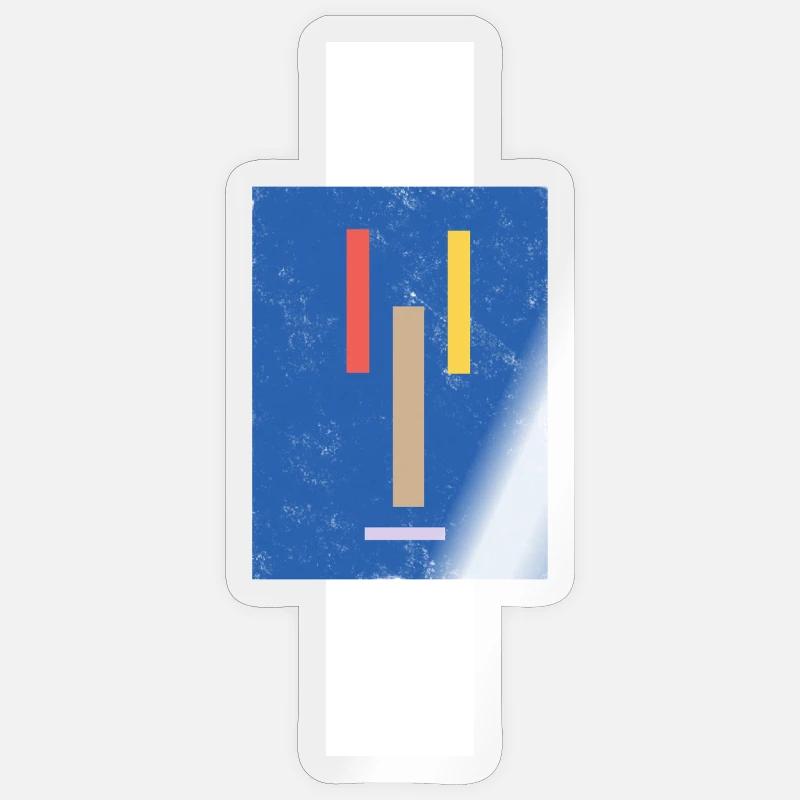 Abstraktes Gesicht auf Pullover - Sticker Größe S (10 x 10 cm) - Transparent glänzend