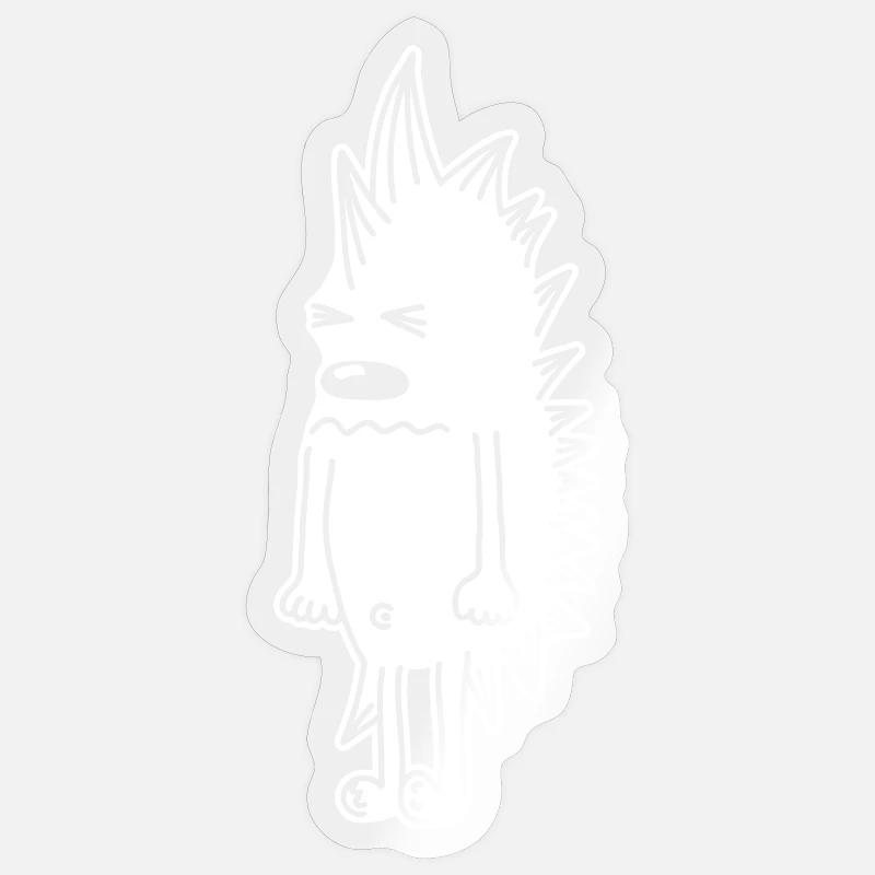 Grumpy Hedgehog – Kawaii Stinger Comic - Sticker size S (10 x 10 cm) - transparent glossy